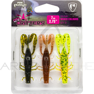 Soft lure FOX RAGE Critter Ultra UV mixed colour pack