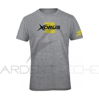T-shirt ULTIMATE FISHING Xorus grigio chiaro melange e giallo