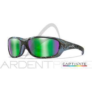 Polarized sunglasses WILEY X Gravity captivate green mirror Kryptek neptune frame