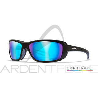 WILEY X Wave Captivate Blue Mirror Matte Black Frame Polarized Sunglasses