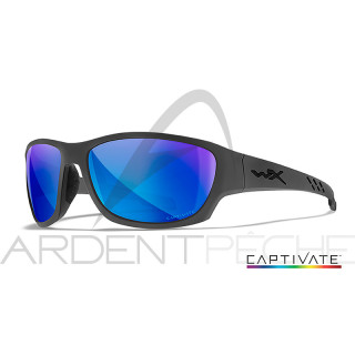 Polarized sunglasses WILEY X Climb captivate Blue mirror Matte grey frame