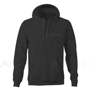 Felpa GRUNDENS Displacement hoodie black heather