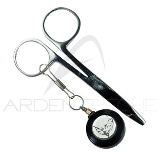 Scissor clamp + retractor button