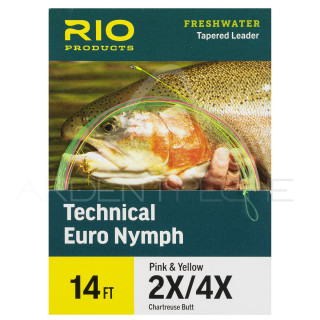 Leader RIO Technical Euro Nymph 14' (4.30m) Chartreuse butt pink/yellow tip