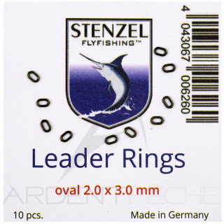 STENZEL Oval Black Tippet Rings 2 x 3 mm