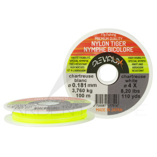 Fili nylon bicolore DEVAUX Tiger ninfa chartreuse/bianco