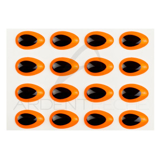 Occhi 3D Epoxy SYBAI Teardrop Eyes, Fluo Arancione
