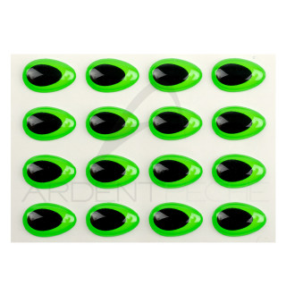 Occhi 3D Epoxy SYBAI Teardrop Eyes, Fluo Verde