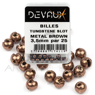 DEVAUX SLOT Tungsten Bead brown metal