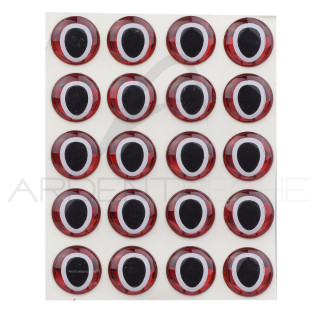 Occhi 3D adesivi pupilla ovale rossa