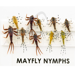 Realistic fly nymphs mayfly assortment