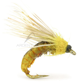 Realistic fly Caddis pupa light green