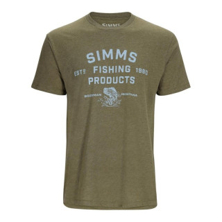 T-shirt SIMMS Stacked Logo Bass Military Heather