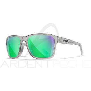 Occhiali polarizzati WILEY X Trek captivate Green mirror Gloss crystal light grey frame