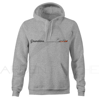 Felpa GRUNDENS Lobsterman hoodie Athletic heather