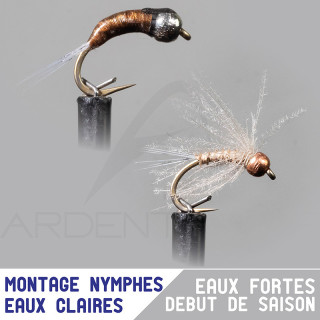 Montaggio ninfa GARBOLINO Acque forti profonde / acque chiare Set x4