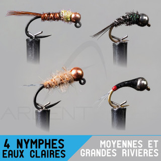 Montaggio ninfa GARBOLINO Medie e grandi fiumi / acque chiare Set x4