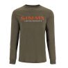 T-shirt SIMMS Logo Shirt LS Loden Heather