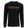 SIMMS Logo Shirt LS Jet Black tee shirt