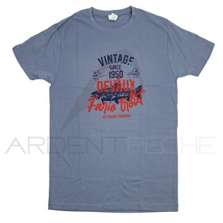 T-Shirt DEVAUX Vintage Grigio Blu