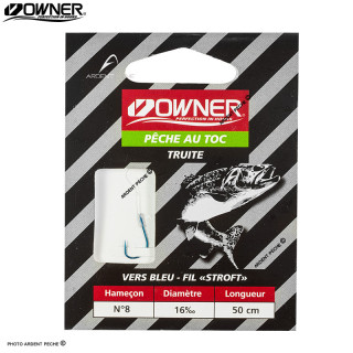 Hameçon truite montés OWNER Vers bleu