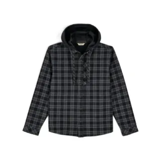 Surchemise à capuche SIMMS Coldweather Hooded Shacket Wakemup Plaid Black - Ardent flyfishing