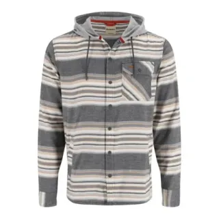 Felpa SIMMS Santee Flannel Hoody Black/Slate Blanket Stripe - Ardent flyfishing