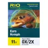 RIO Euro Nymph 11' (3.40m) Leader Chartreuse butt black/white tip